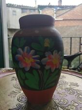 Vaso Porta Fiori DECORAZIONE A MANO H.20CM X BASE 7 CM USATO.BUONE CONDIZIONI