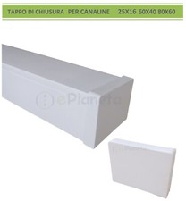 Tappo di chiusura terminale per canaline elettriche passacavi coprifili bianco 2