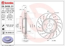 COPPIA DISCHI FRENO BREMBO 09.B436.51  per MERCEDES-BENZ CLA Coupé (C117), CLA S