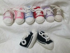 SCARPINE BABY TIPO "CONVERSE ALL STAR" FATTE A MANO 100% PURA LANA VARI COLORI