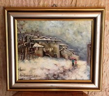 "Prima Nevicata" 2001 quadro 22 x 26 olio su compensato di Devincenzi Giancarlo