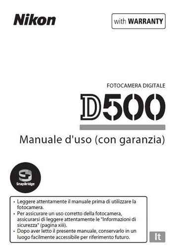 Per nikon d500 manuale - d500,