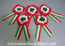 10 COCCARDA ITALIA TRICOLORE PICCOLA ARTIGIANALE TOP QUALITY 10x5cm.
