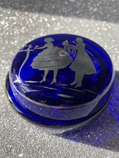 Porta bonbon scatolina in vetro blu