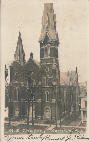 Rppc chiesa norwich ny - norwich,