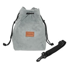Borsa per fotocamera, borsa con coulisse borsa portatile per fotocamera DSLR, grigio, taglia M
