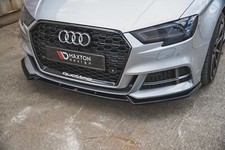 Maxton Design labbro anteriore V.3 per Audi S3 / A3 S-Line 8V Facelift lucido nero