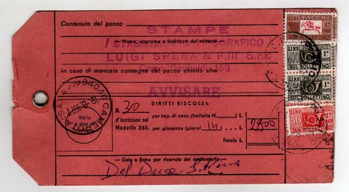 Bollettino spedizione pacco - di,