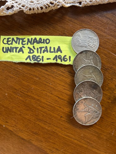 5pezzi monete argento italia