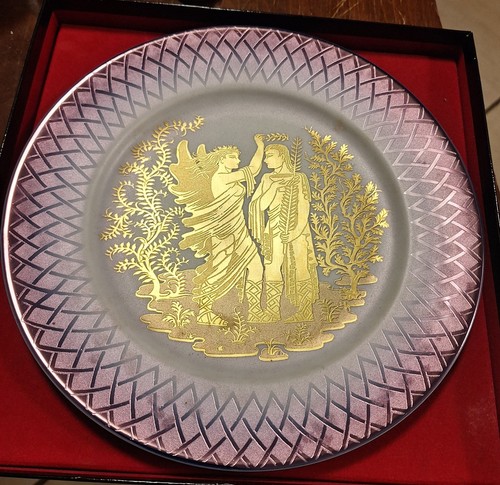 Piatto decorativo morbelli oro - piatto,