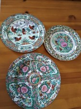 SET 3 PIATTI ARTIGIANALI CINESI - DIPINTI A MANO