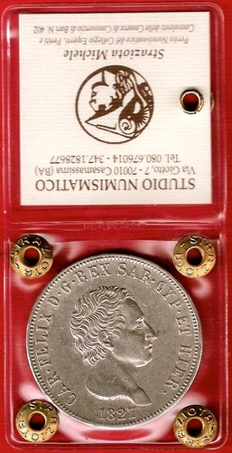 Lire 1827 periziato qfdc - lire,