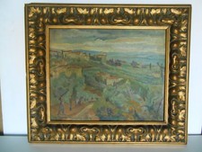 DIPINTO AD OLIO SU TAVOLA -PAESAGGIO-ARTISTA ANGELO VANNETTI-FIRENZE