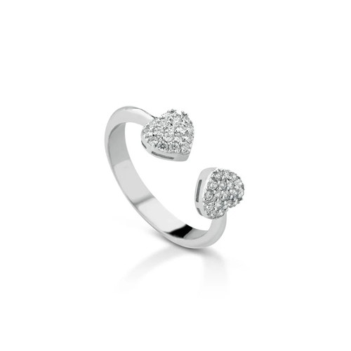 Anello con cuori oro - in, bianco
