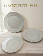 SERVIZIO PIATTI 36 PZ KUTAHYA PORSELEN Filo Oro BAVARIA STYLE NUOVO SCATOLATO