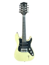 MANDOCASTER-MANDOLINO ELETTRICO SOLIDO 8 CORDE BIANCO VINTAGE NUOVO DI ZECCA