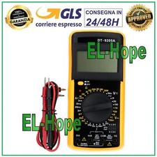 TESTER MULTIMETRO DIGITALE PROFESSIONALE DT9205A + COPPIA PUNTALI VOLT AMPERE