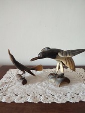 Sculture realizzata in corno raffigurante coppia uccelli 