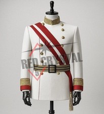Giacca bianca imperatore uniforme reggimento imperiale ufficiale militare giacca lana