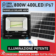 Faro 800W 400 LED con Pannello Solare Telecomando Batteria Faretto Molto Forte