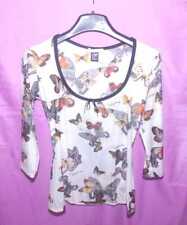 CAMICIA BLUSA MAGLIETTA T-SHIRT ROBERTO CAVALLI ORIGINALE FARFALLE CERTILOGO