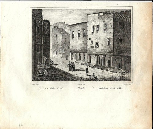 Stampa antica tivoli scorcio - antica,