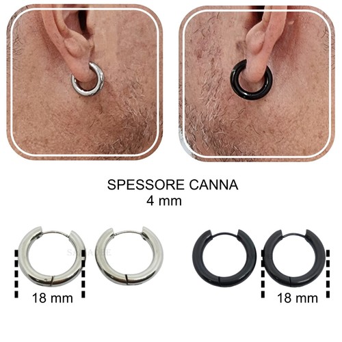 Orecchini uomo cerchio in - a,