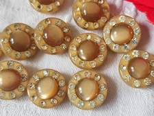 Lotto 5 Bottoni Vintage Strass