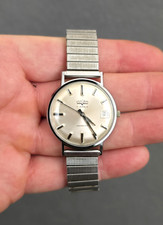 Vintage *RARE* VULCAIN 17 JEWELS INCABLOC Thin Mechanical Wind Date Watch READ!