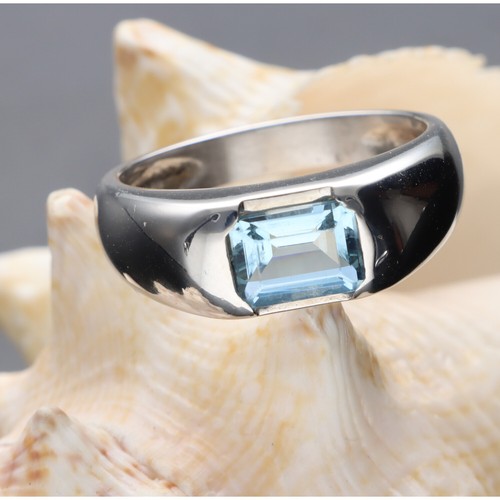 Anello con acqua marina - marina, in