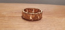 Gold Ring Oak Leaf Band Signed