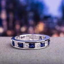 2Ct Princess Cut Blue Sapphire