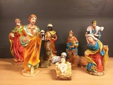 PRESEPE NATIVITÀ COMPLETO CM 30 STATUE 10 PEZZI IN RESINA FINE DECORO MANUALE