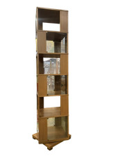 Libreria girevole in legno di noce con ante in vetro anni 60 Design italiano