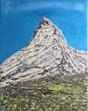Quadro “ Cervino “ dipinto a olio su tela 24 x 30 cm senza cornice