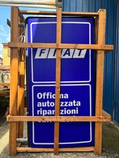 Insegna Fiat officina autorizzata vintage luminosa doppia faccia a bandiera