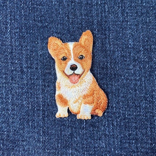 Patch applique corgi - patch,