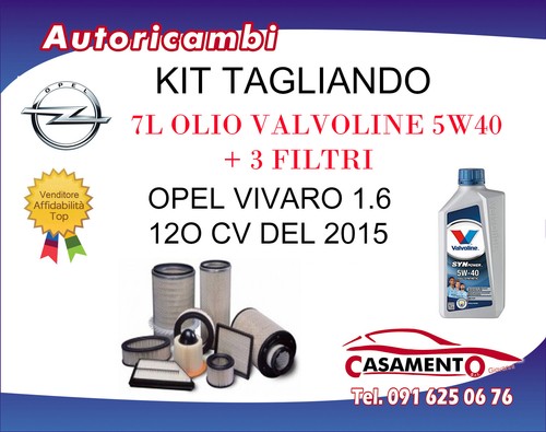 Kit tagliando opel vivaro - kit, 1.6