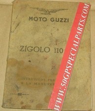 MOTO GUZZI ZIGOLO 110cc. LIBRETTO ISTRUZIONI PER USO E MANUTENZIONE