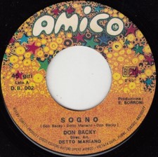 Don Backy - Sogno Vinyl, 7" 45 RPM,  Amico D. B. 002, 1968 Italy