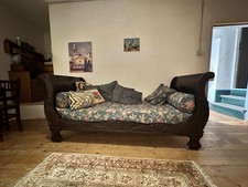 Letto a barca in noce intagliato - Luigi Filippo -metà 800