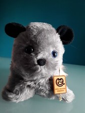 "Anna Cavazza Creazioni" peluche Gatta "Martina",vintage, anni 70, colore grigio