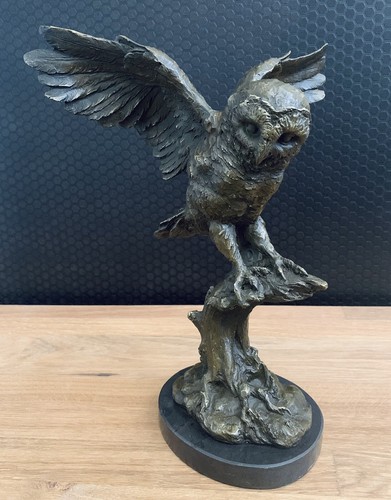 Statua bronzo gufo scultura - statua,