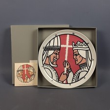 Piatto porcellana Bruno Chersicla San Gregorio Magno e Teodolinda Monza 1990