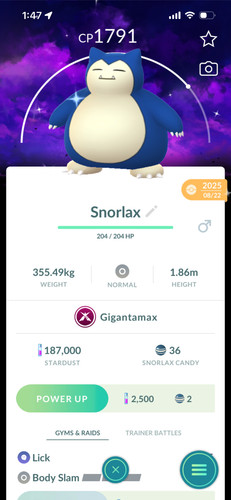 Shiny gigantamax snorlax - shiny,