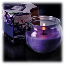 Candela cera in vasetto vetro