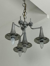 Lampadario 4-luci in acciaio e