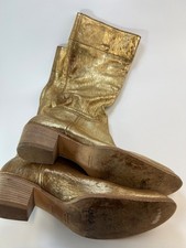 Stivali Miu Miu taglia 39 8,5 oro invecchiato vestibilità slim *LEGGI*