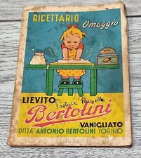 RICETTARIO BERTOLINI OMAGGIO VINTAGE 1953 LIEVITO MARIA ROSA RICETTE DOLCI
