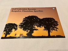 Brochure depliant VW Golf I Cabrio Toscana, Acapulco, Classicline, Sportline 08/93